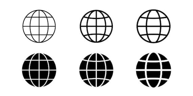 Ícono del globo Conjunto de íconos del globo