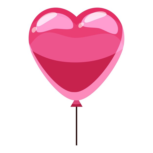 Icono de globo de corazón rosado Ilustración isométrica en 3D del icono vectorial de globo del corazón rosado para la web