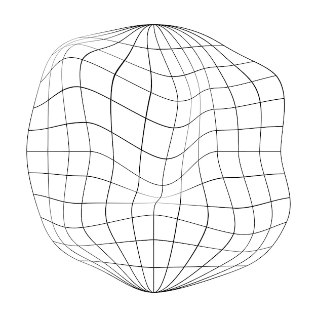 Icono de globo desinflado Marco de alambre distorsionado del planeta Tierra Concepto de cambio climático