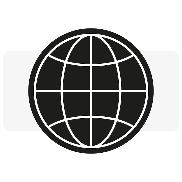 Icono de globo para el diseño del sitio. Red de Internet. ilustración vectorial