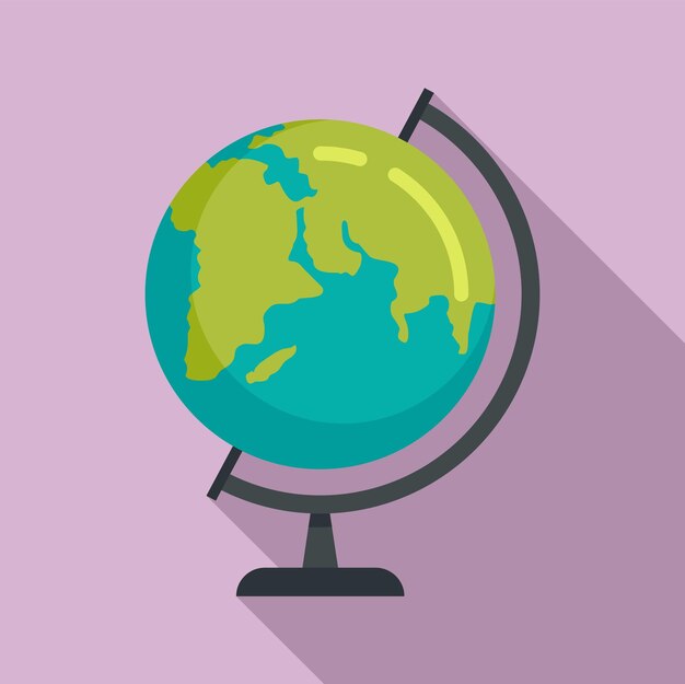 Icono de globo escolar Ilustración plana del icono de vector de globo escolar para diseño web