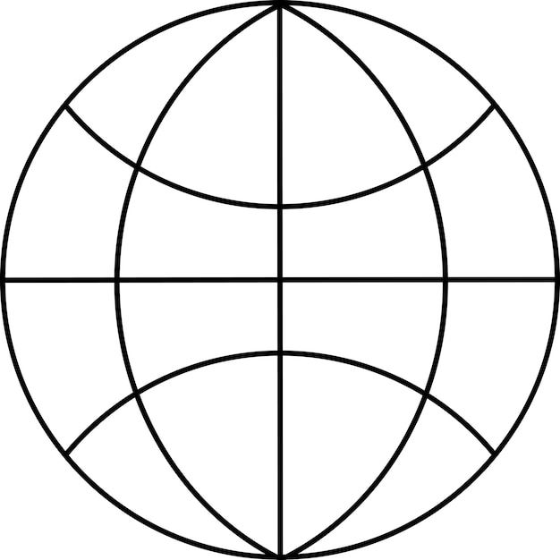 Ícono de globo en estilo de contorno Ilustración vectorial con fondo transparente