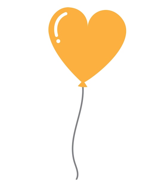 El icono del globo en forma de corazón de color naranja