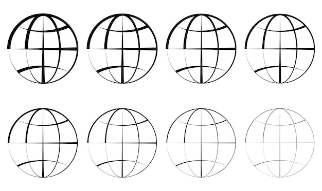 Icono del globo Icono del mundo Ilustración vectorial del símbolo del globo