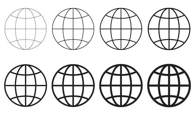 Icono del globo Icono del mundo Ilustración vectorial del símbolo del globo