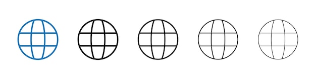 icono de globo Logotipo vectorial de contorno para la aplicación web