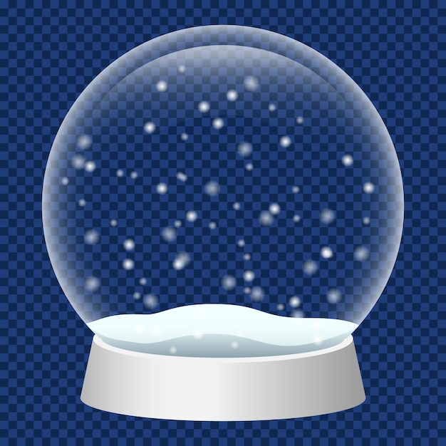 Icono de globo de nieve de vidrio Ilustración realista del icono de vector de globo de nieve de vidrio para diseño web