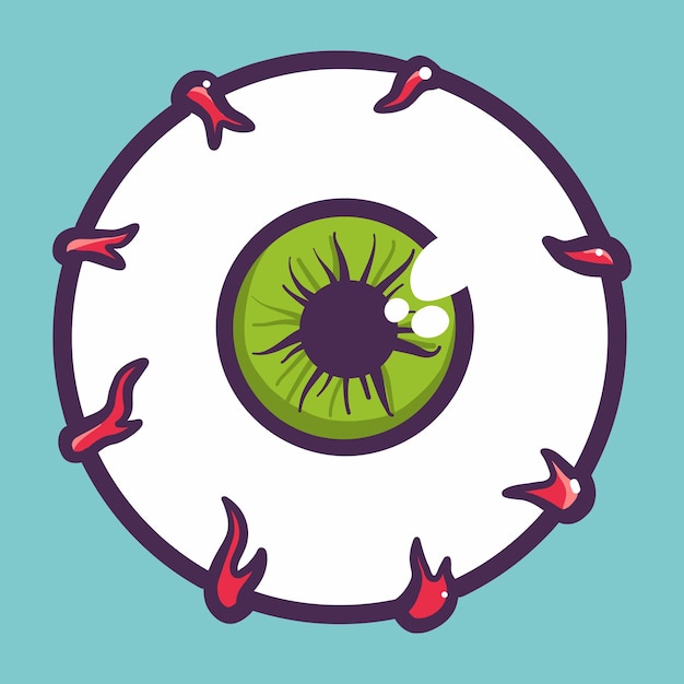 Icono de globo ocular Ilustración dibujada a mano del icono de vector de globo ocular para diseño web