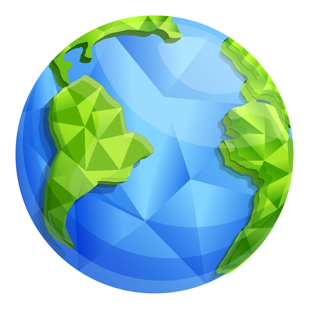 Icono de globo poligonal Icono vectorial de globo polígono para diseño web aislado sobre fondo blanco