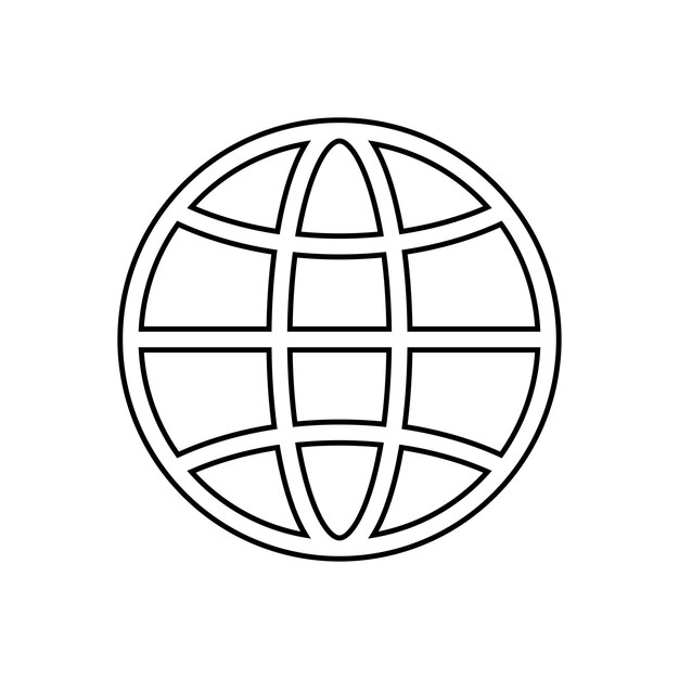 El icono del globo Símbolo del globo Ilustración vectorial plana