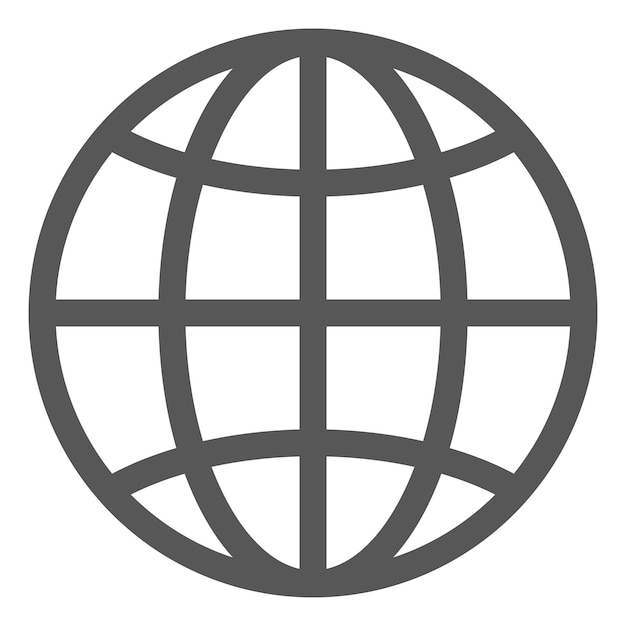 Icono de globo Símbolo de planeta Signo de cuadrícula de geografía