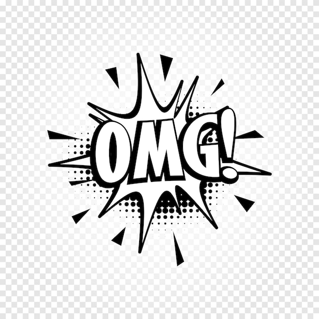 Icono de globo de voz de cómics de color abstracto aislado en blanco y negro en el cuadro de diálogo de fondo a cuadros con expresiones populares ilustración de vector de marco de diálogo de arte pop