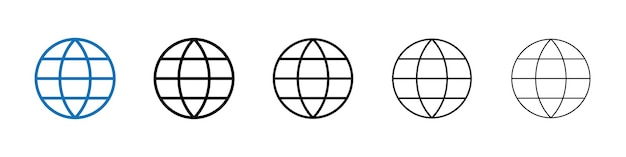 Icono de globo web Logotipo vectorial de esquema para el usuario web