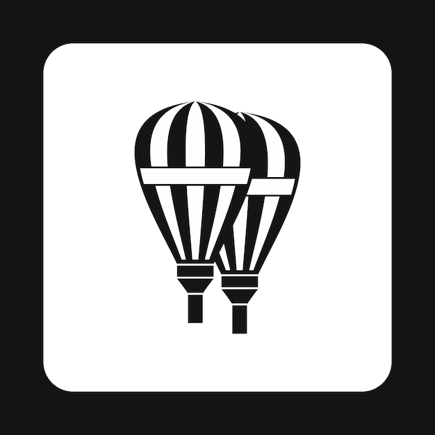 Icono de globos en estilo sencillo aislado sobre fondo blanco Símbolo de entretenimiento y turismo