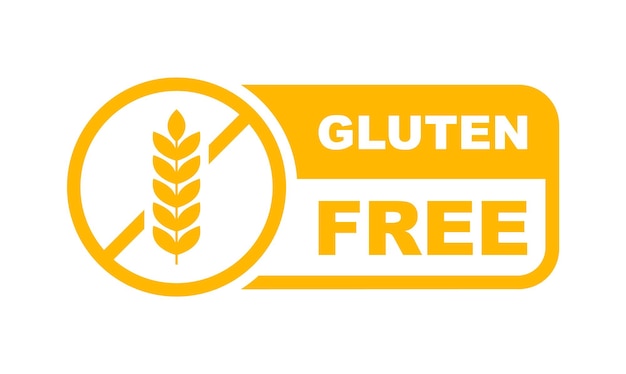 Icono sin gluten Etiqueta de producto sin gluten añadido