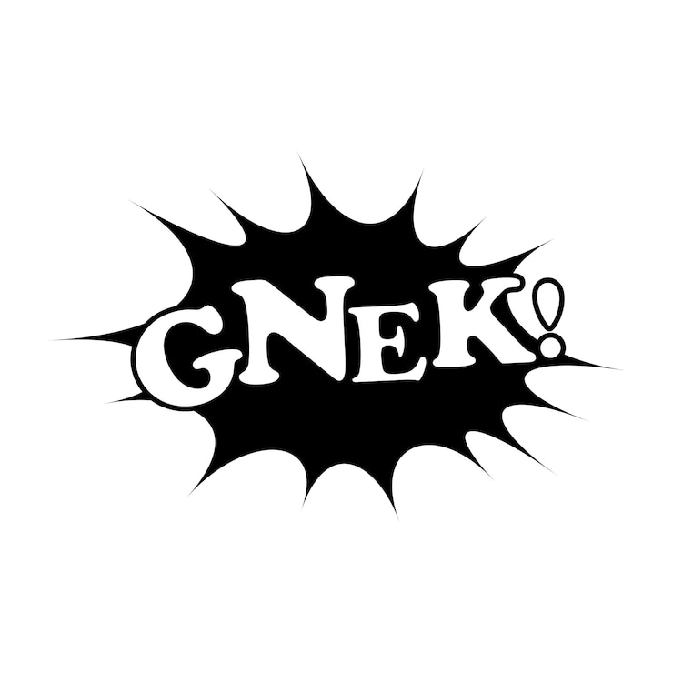 Vector icono de gnek de boom cómico en fondo blanco icono de boom cómico negro