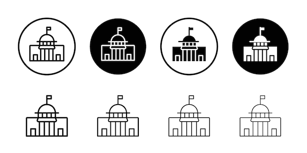 El icono del gobierno es el contorno del logotipo vectorial