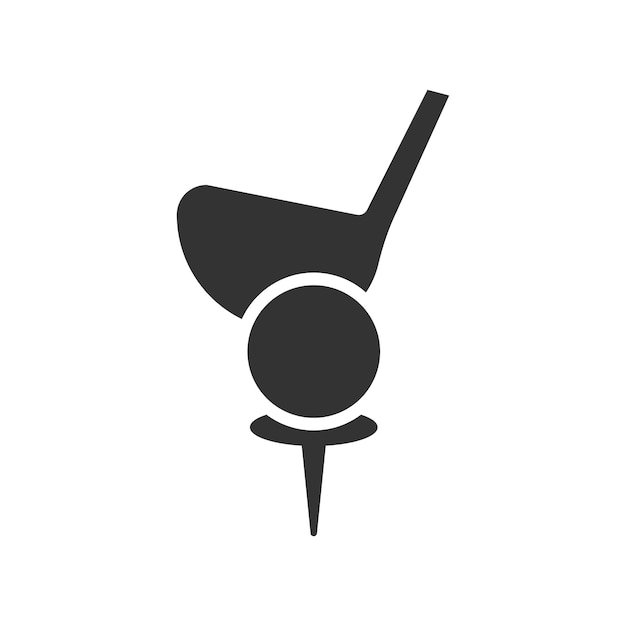 Icono de golf Bola y putter ilustración símbolo vector de golf