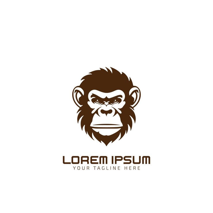 Vector icono de gorila o chimpancé o mono colección de logotipos de alta calidad para conceptos móviles y aplicaciones web gorila o chimpancé en un moderno estilo plano ilustración vectorial sobre un fondo blanco