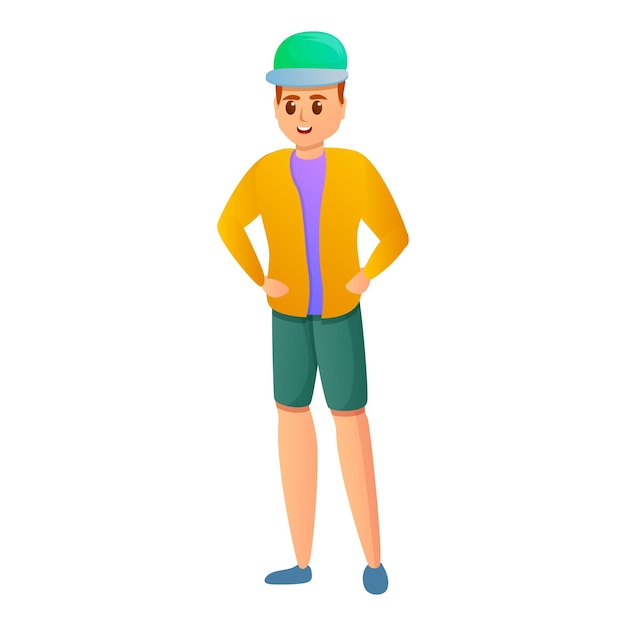 Icono de gorra de béisbol para adolescentes Icono vectorial de gorro de béisbal para adolescentes para diseño web aislado sobre fondo blanco