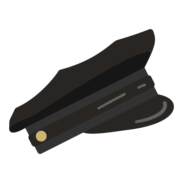 Icono de gorra de policía vector de dibujos animados Equipo de seguridad Guardia oficial