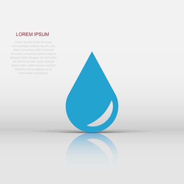 Icono de gota de agua en estilo plano Ilustración vectorial de gota De lluvia en fondo blanco aislado Concepto de negocio de gotas de agua