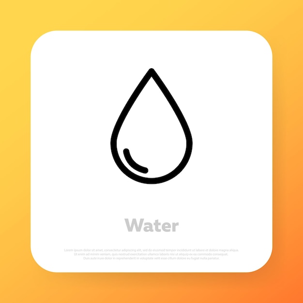 Icono de gota de agua. Guardar el concepto de medio ambiente. Icono de línea vectorial para negocios y publicidad
