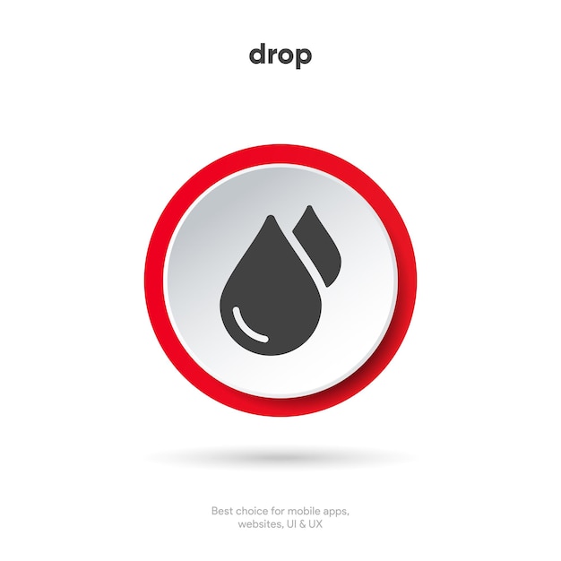 Icono de gota de agua Símbolo de gotas de agua o lluvia Signo de gota De sangre o aceite Ilustración vectorial eps10