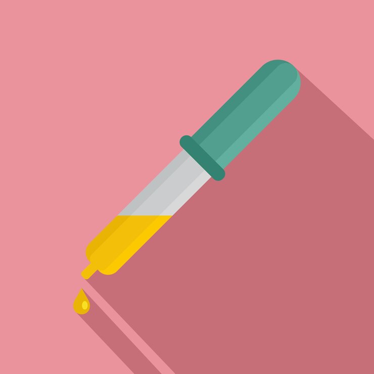 Vector icono de gota amarilla de pipeta ilustración plana del icono de vector de gota amarilla de pipeta para diseño web