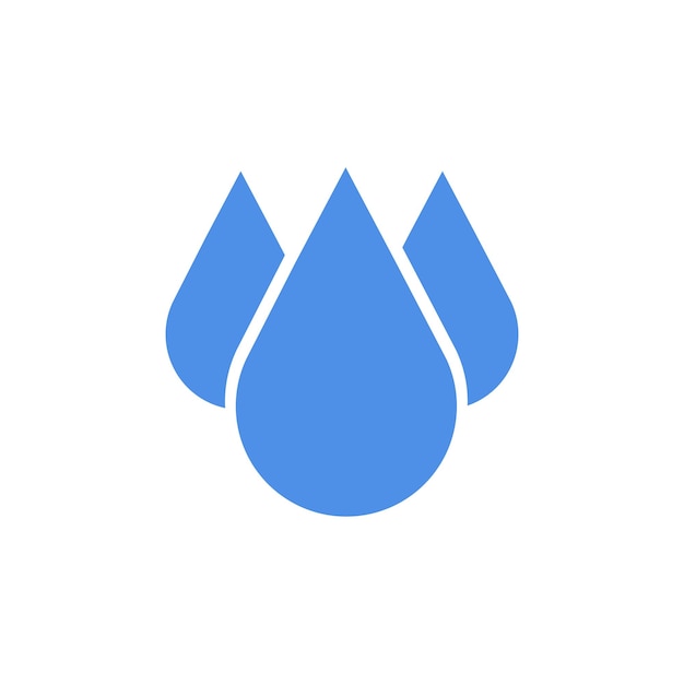 Icono de gota azul en diseño plano Ilustración vectorial Icono de gota aislado sobre fondo blanco