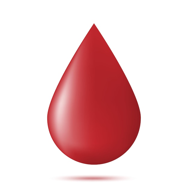 Icono de gota de sangre roja representación 3d