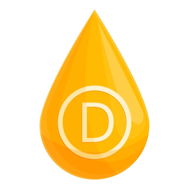 Icono de gota de vitamina d Caricatura de icono de vector de gota de vitamina d para diseño web aislado sobre fondo blanco