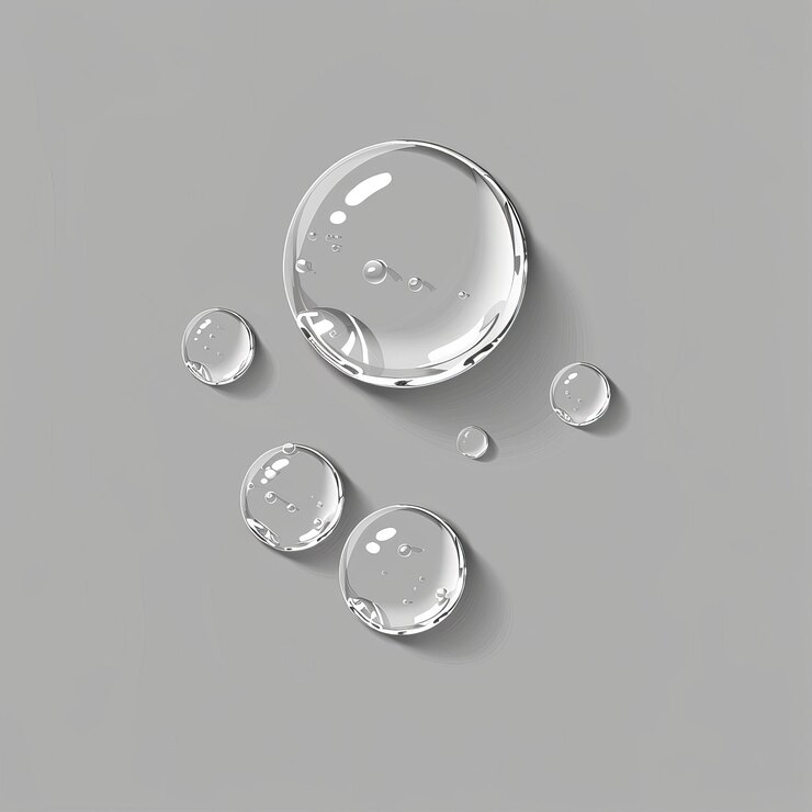 Vector el ícono de las gotas de agua es un material transparente estilo de renderización c4d