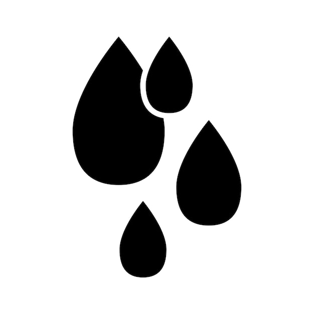 Icono de gotas de lluvia conjunto de aceite o gotas de agua símbolo vectorial sangre o lágrima signo pictograma de lágrima en estilo negro lleno y delineado