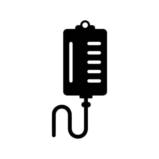 Icono de gotero de tratamiento de emergencia Gráficos vectoriales negros