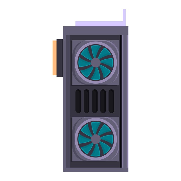 Vector icono de gpu caricatura de icono de vector de gpu para diseño web aislado sobre fondo blanco