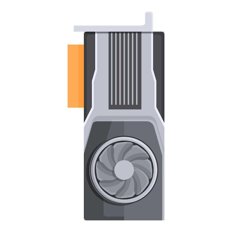 Vector icono de gpu de potencia caricatura de icono de vector de gpu de potencia para diseño web aislado sobre fondo blanco