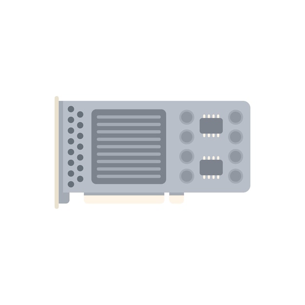 Icono de gpu vector plano Tarjeta de computadora Chip cpu aislado