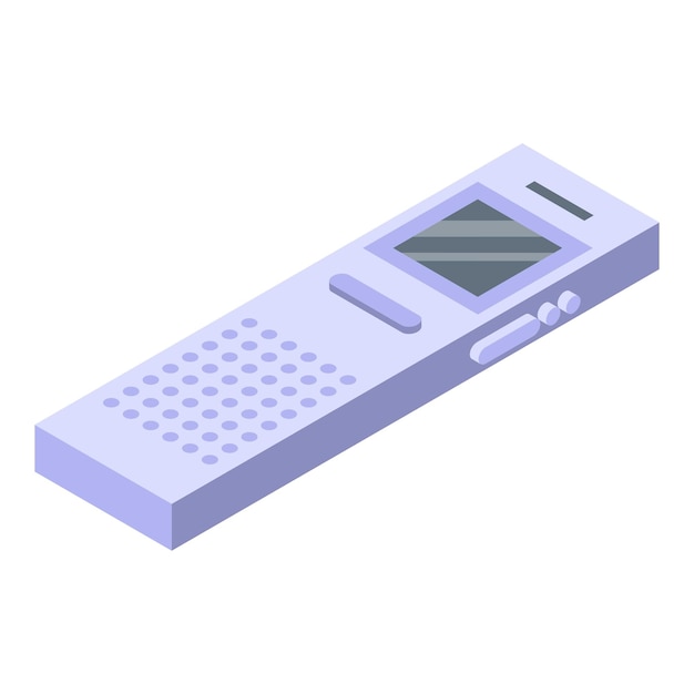 Icono de grabadora de voz de reportero Isométrico del icono de vector de grabadora de voz de reportero para diseño web aislado sobre fondo blanco