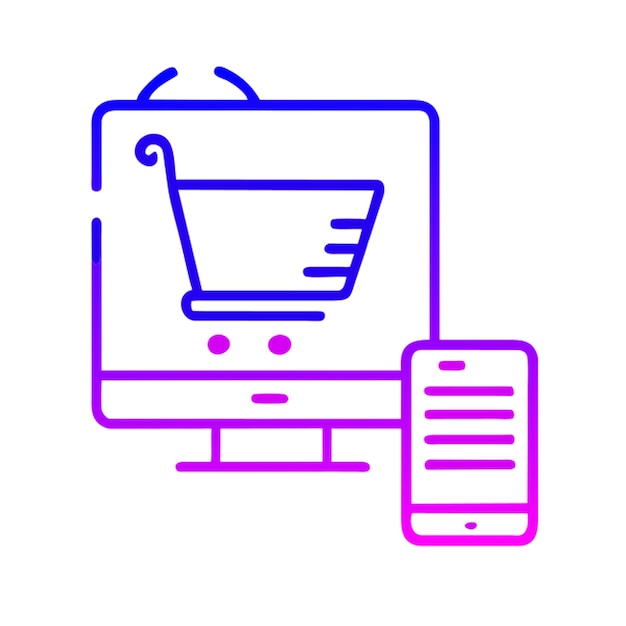 icono para un gradiente de contorno de icono de comercio electrónico