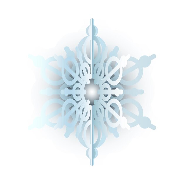 Icono de gradiente de copo de nieve azul esponjoso de invierno