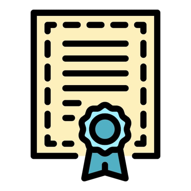 Icono de grado académico Contorno de grado académic Icono vectorial de color plano aislado