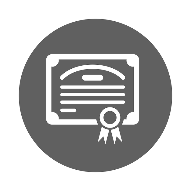 Ícono de grado de certificado Vector gris Ilustración
