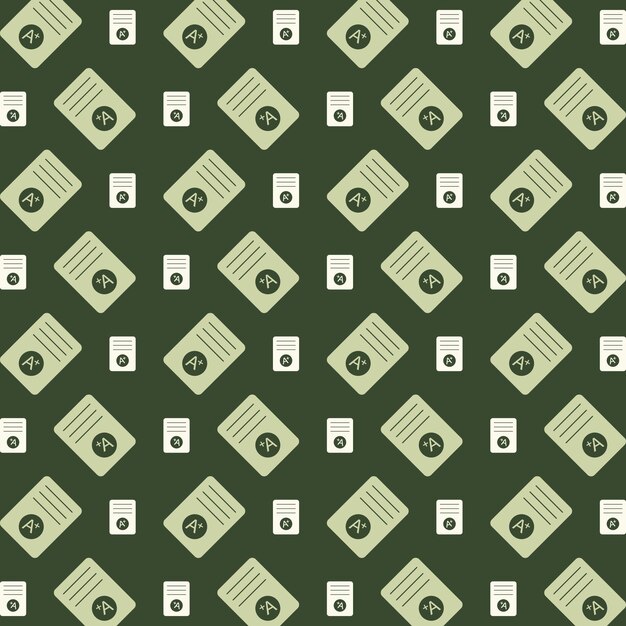 Un icono de grado que repite el patrón de moda hermoso fondo de ilustración vectorial verde
