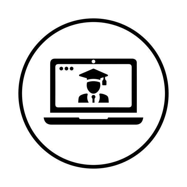 Icono de graduación de estudio de educación Vector negro EPS