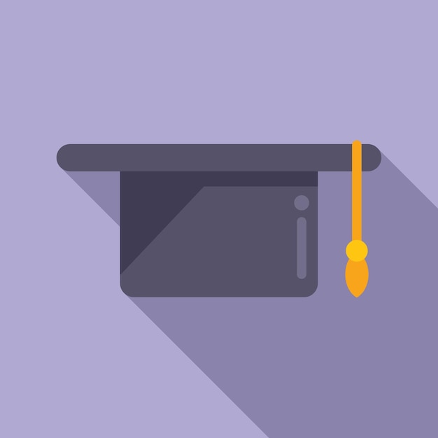 Icono de graduación de sombrero maestro vector plano Gorra de escuela Estudiante en línea