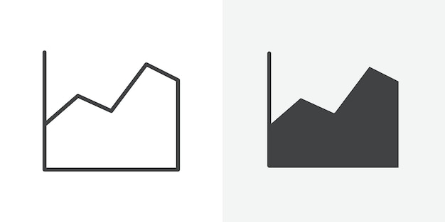 Ícono de gráfico de área Signo vectorial de contorno