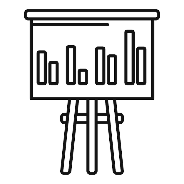 Icono de gráfico de banner de administrador de oficina Icono de vector de gráfico de banner de administrador de oficina de contorno para diseño web aislado sobre fondo blanco
