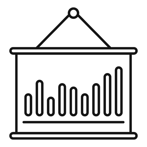 Icono de gráfico de banner del gerente de producto Icono de vector de gráfico de banner del gerente de producto de esquema para diseño web aislado en fondo blanco