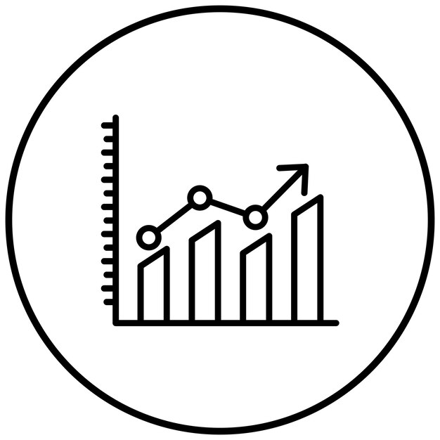 El icono del gráfico de barras se puede utilizar para el conjunto de iconos de rendimiento empresarial